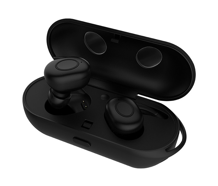 Trands TR-E15-V2 Wireless Bluetooth Sport Earbuds with Portable Charging Case - Black - Zoom Image 2