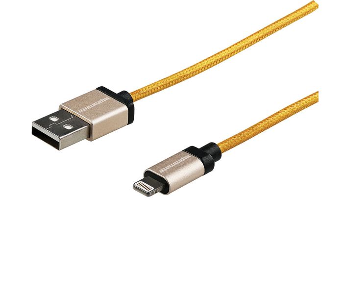 Promate LinkMate-LTF Premium Metallic Lightning Charge Cable - Gold - Zoom Image 3