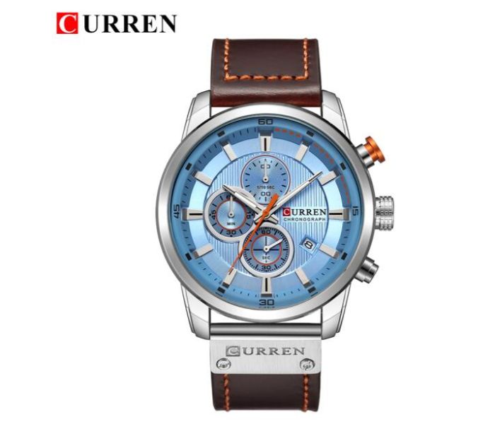 Curren 8291 Analog Sports Watch For Men Blue And Silver - Zoom Image 2