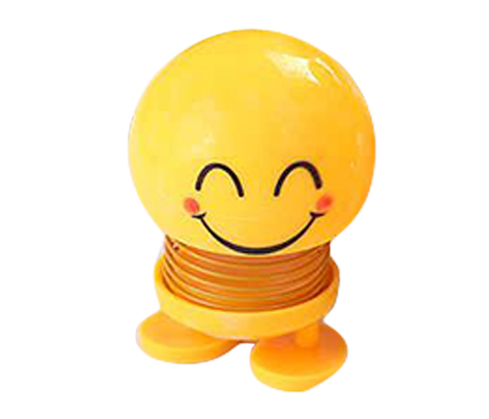 Fashion Spring Bounce Cute Smiling Open Mouth Smiley Doll Toy for Car Dashboard - Yellow - Zoom Image