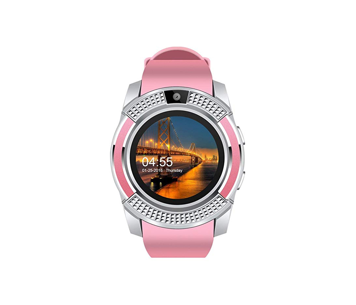 Bingo V8 Bluetooth Smart Watch With Sim And Camera - Pink - Zoom Image 3