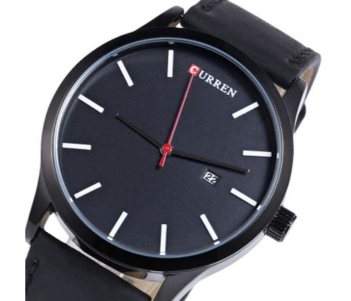 Curren 8214 Casual Simple Nail Dial Watch For Men Black - Zoom Image 2