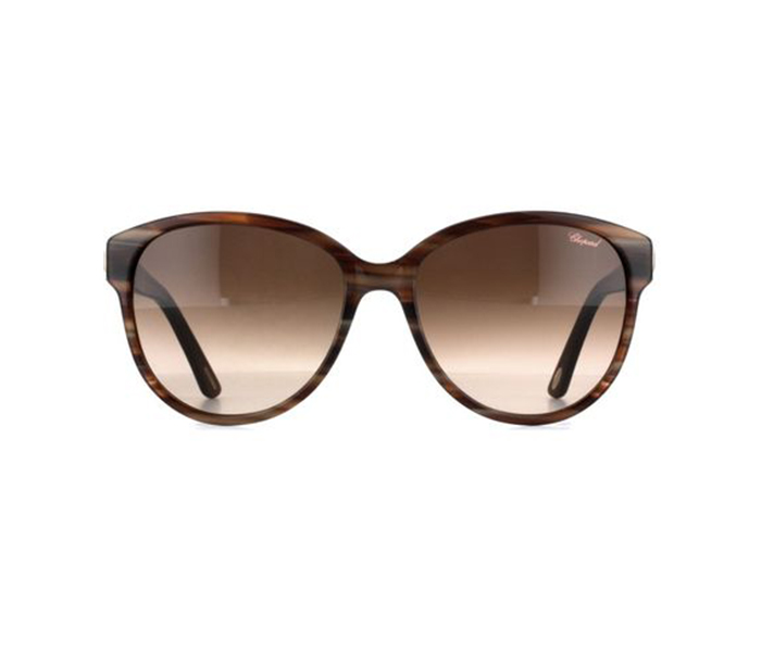 Chopard SCH150S 0794 Round Havana Frame & Brown Mirrored Sunglasses for Women - Zoom Image