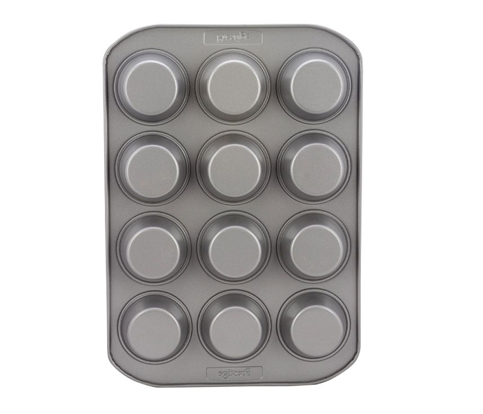 Prestige PR57127 12 Cups Bakeware Carbon Steel Deep Muffin Tin, Grey - Zoom Image 1