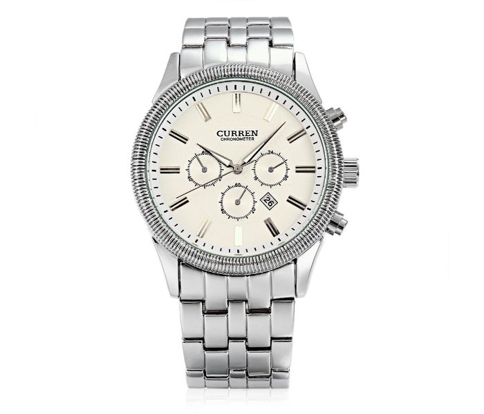 Curren 8058 Stainless Steel Analog Watch For Men Silver - Zoom Image 4