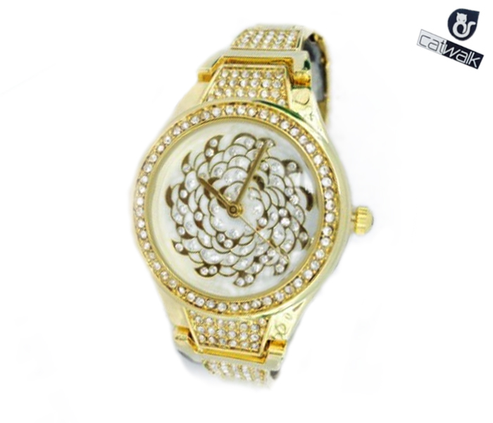 Catwalk CW-127 Genuine quality Fashionable Cz Watch For Women - Gold - Zoom Image