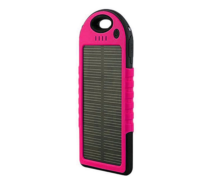 GK Genuine 10,000 mAh Solar Power bank for all Device - Pink - Zoom Image 1