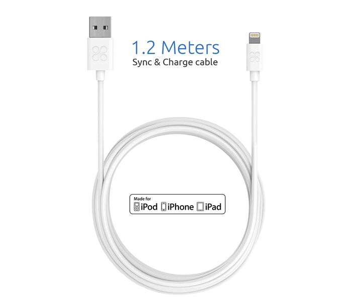 Promate LinkMate-LT USB Data & Charge Cable with Lightning Connector - White - Zoom Image 2