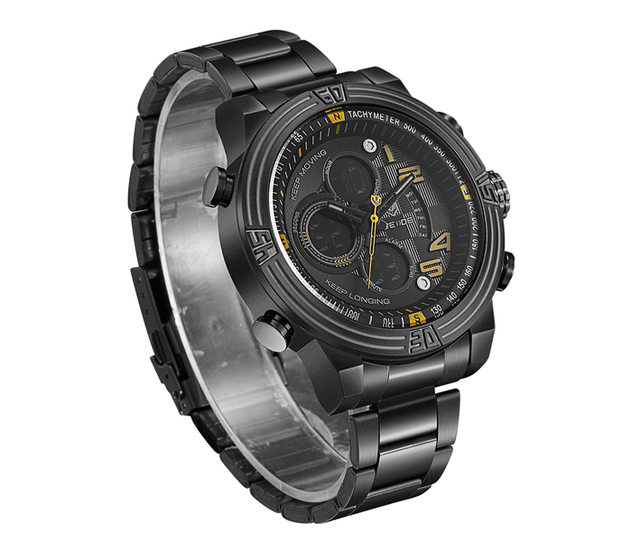 Weide WH-5209MB Analog and LCD Digital Watch Black and Yellow - Zoom Image 1