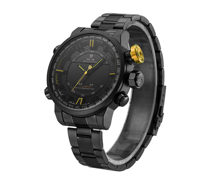 Weide WH-6402MB Analog and LED Digital Watch Black and Yellow - Zoom Image 2