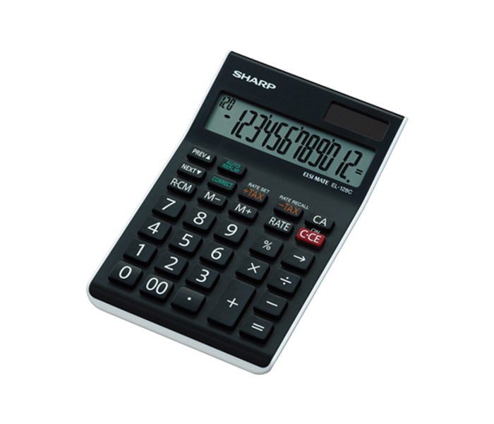 Sharp EL-128C-WH 12 Digits Display Desktop Calculator - White - Zoom Image 2