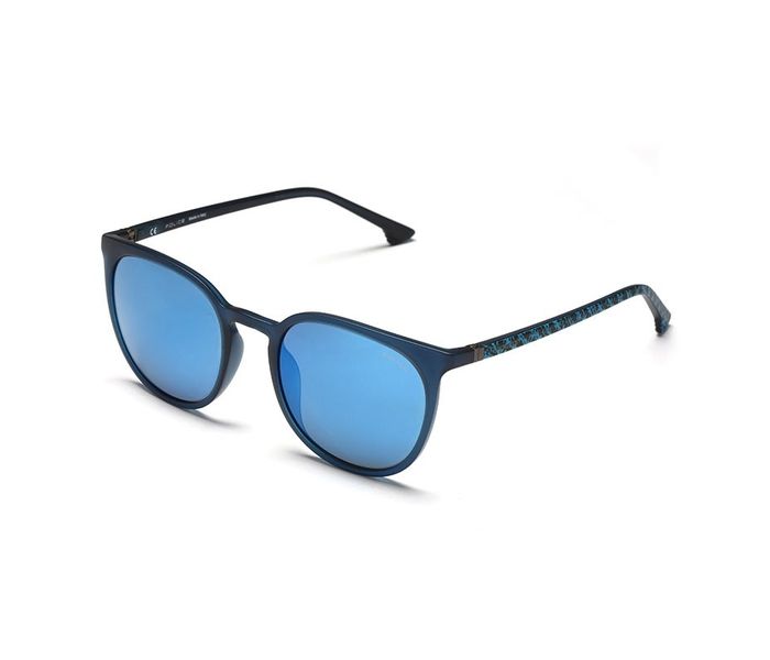 Police SPL343M U58B Oversized Blue Frame & Blue Gradient Mirrored Sunglasses for Unisex - Zoom Image 1