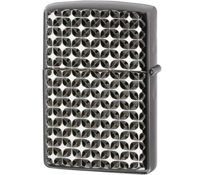 Zippo 28186-000009 24095 Engine Turn Star Lighter Black and White - Zoom Image 1