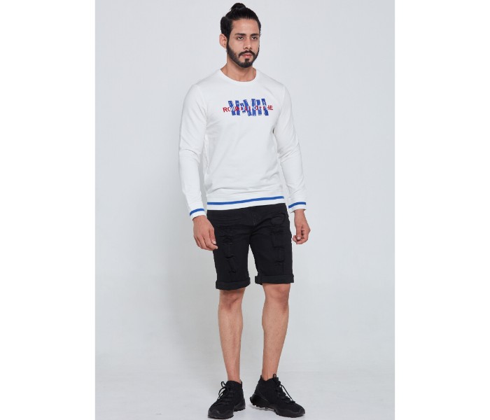 Petro OU10034 Solid Crew Neck Sweat Shirt L - White - Zoom Image 3