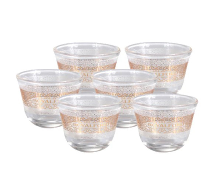 Royalford RF8724 Lira Royal Cawa Cup Set - 6 Pieces, Clear - Zoom Image