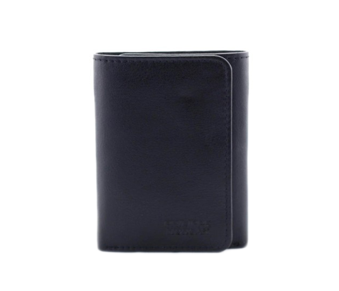 Philippe Morgan PM003 Men Leather Trifold Wallet Black - Zoom Image 2