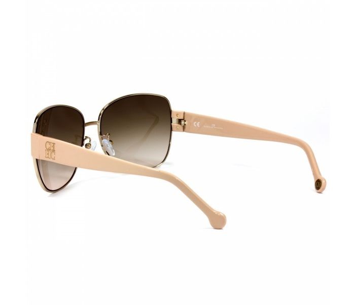 Carolina Herrera SHE02008FE Round Beige Frame & Gradent Brown Mirrored Sunglasses for Women - Zoom Image 2