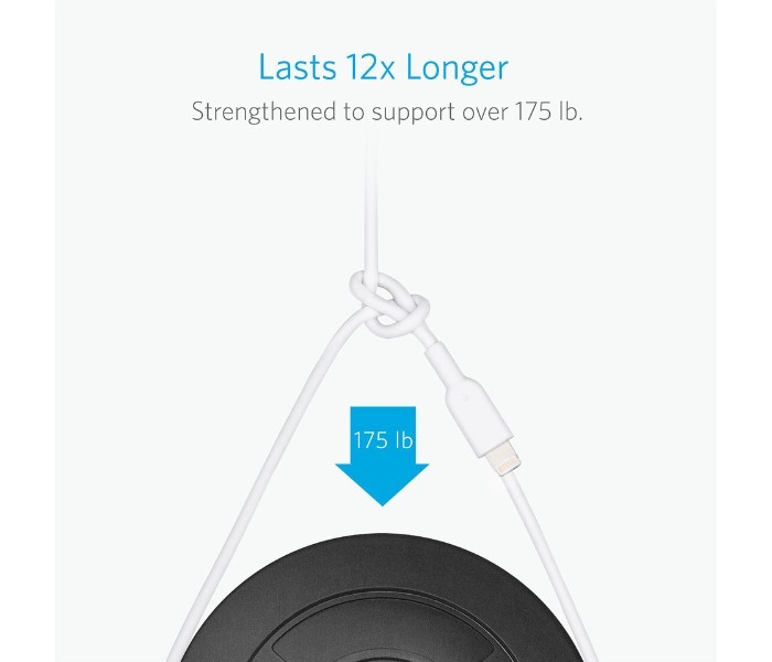 Anker A8434 Powerline II Lightning Cable 10 ft White - Zoom Image 1