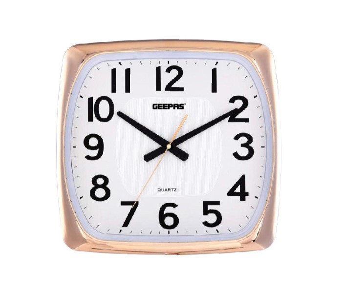 Geepas GWC4808 Wall Clock Taiwan Movement White and Gold - Zoom Image