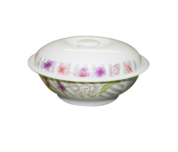 Royalford RF7077 9-inch Melamine Soup Bowl with Lid - White - Zoom Image