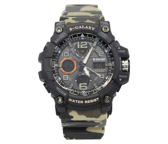 Galaxy GSW-743 Unisex Analog and Digital Sports Watch Green and Black - Zoom Image 3