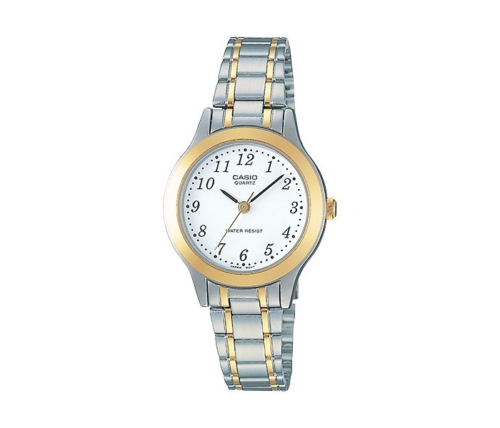 Casio LTP-1128G-9ADF Womens Analog Watch Silver and Gold - Zoom Image