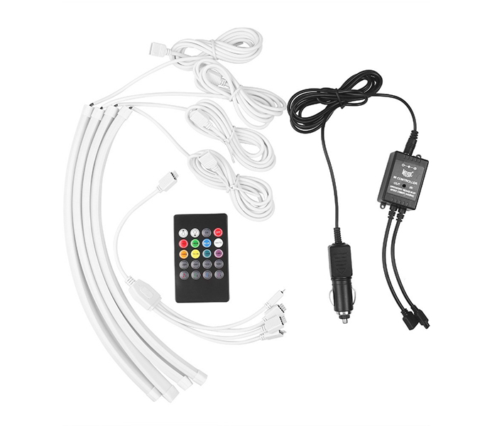 Car RGB LED Strip Light Atmosphere Lamps Car Interior Light With Remote - Big, White - Zoom Image 2