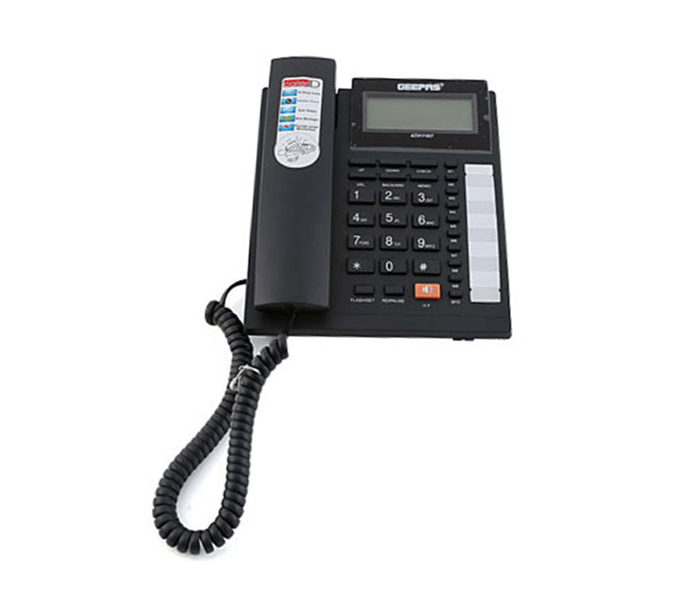 Geepas GTP7187 16 Digits LCD Display Caller Id Telephone, Black - Zoom Image 2