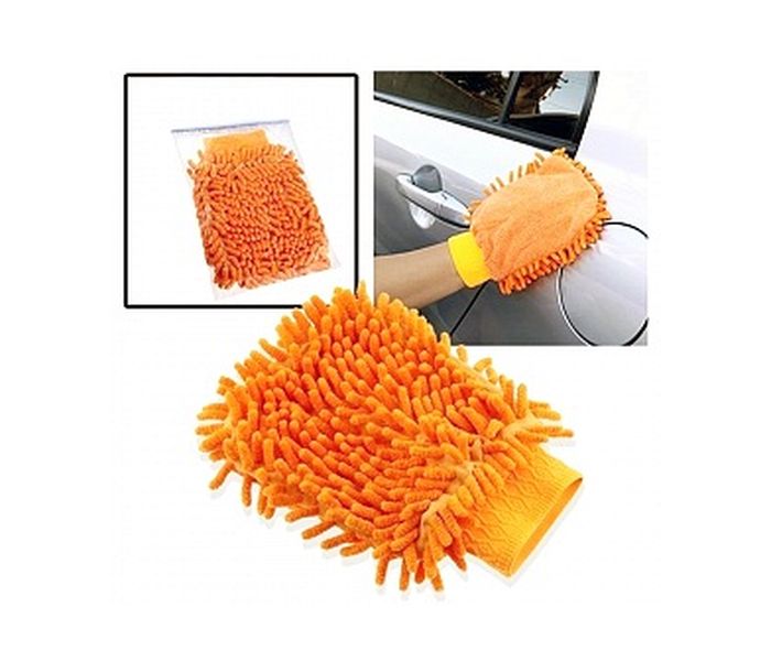 Car Super Microfiber Wash Mitt, Orange - Zoom Image