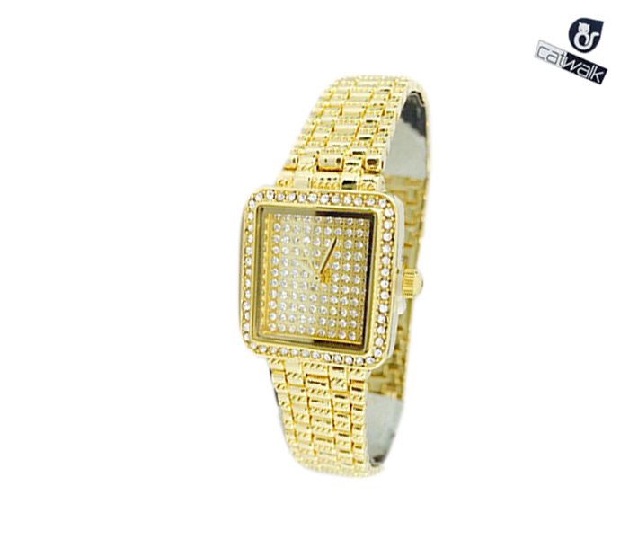 Catwalk CW-438 Genuine Quality Fashionable Cz Watch for Women - Gold - Zoom Image