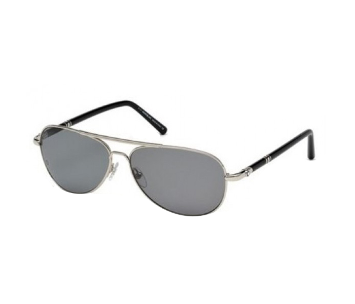 Mont Blanc MB 509S 16D Aviator Silver & Black Frame and Smokey Black Mirrored Sunglasses for Men - Zoom Image 2