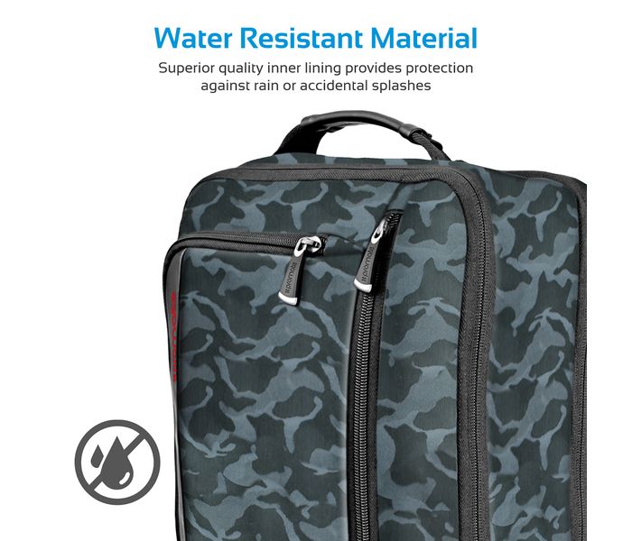 Promate Quest-BP 15.6 inch Travel Laptop Backpack with Multiple Pockets, Camouflage - Zoom Image 4