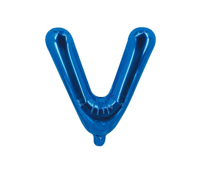 Party Time V-B-803249 Letter V 16 Inch Foil Balloon Blue - Zoom Image