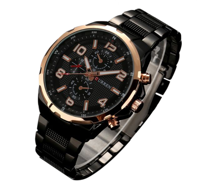 Curren 8276 Fashion Quartz Watch For Men Black - Zoom Image 1