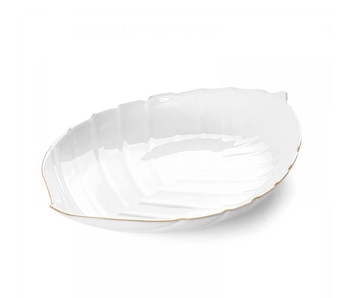 Royalford RF8322 14.5-inch Leaf Shape Large Plate - White - Zoom Image 1