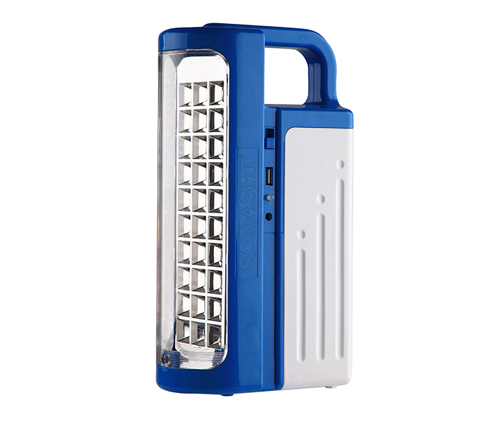 Sonashi SEL-702 30 Piece Rechargeable LED Lantern with Power Bank & Solar Charge Function - Blue - Zoom Image 4