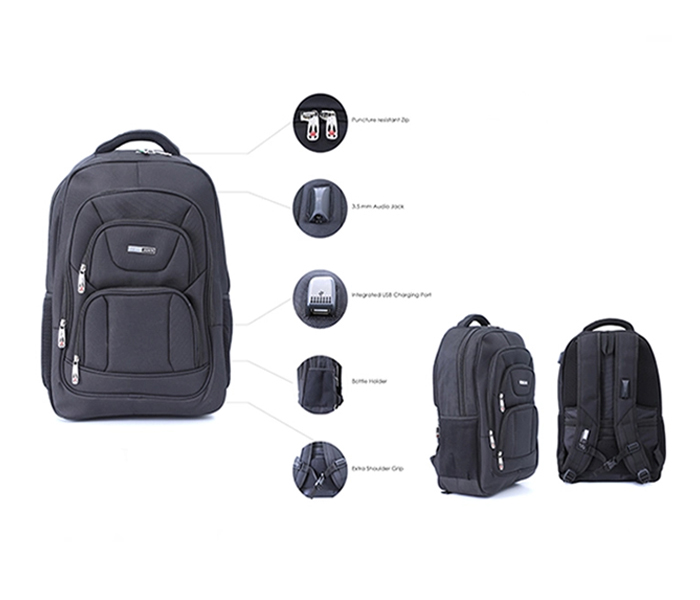 Para John PJBP6585 18-inch Laptop Backpack - Black - Zoom Image 3