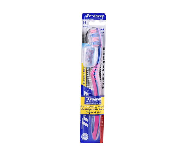 Trisa Flexible Head Hard Toothbrush with Travel Cap - Zoom Image