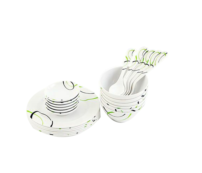 Royalford RF6973 35 Pieces Melamine Ware Dinner Set - White - Zoom Image 2