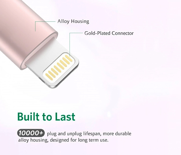 Trands TR-CA687 Lightning USB Cable - Gold - Zoom Image 5