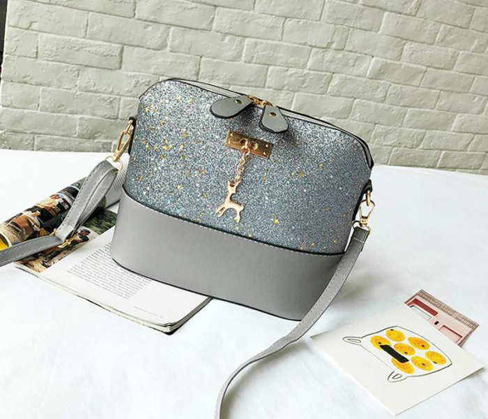 Sequins Deer Decor Casual Shoulder Crossbody Sling Bag - Grey - Zoom Image 1