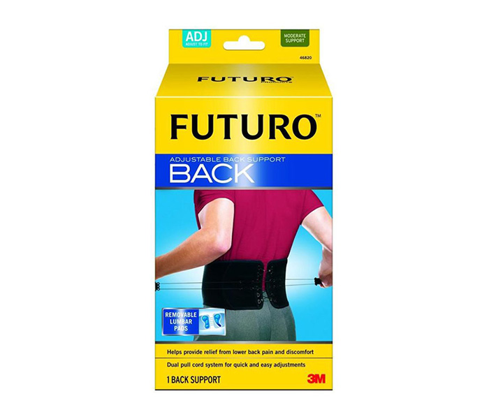 Futuro N15408887A Adjustable Back Support with Removeble Lumber Pads - Black - Zoom Image 1