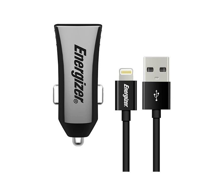 Energizer DCA2CUMC3 Dual USB Car Charger with & Micro USB Cable - Black - Zoom Image 2