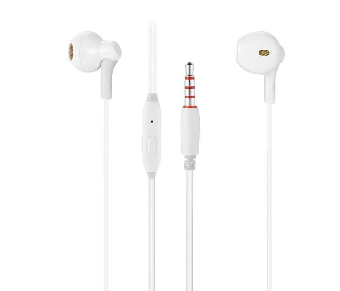 K38 Stereo Earphone White - With Mic - Zoom Image 2