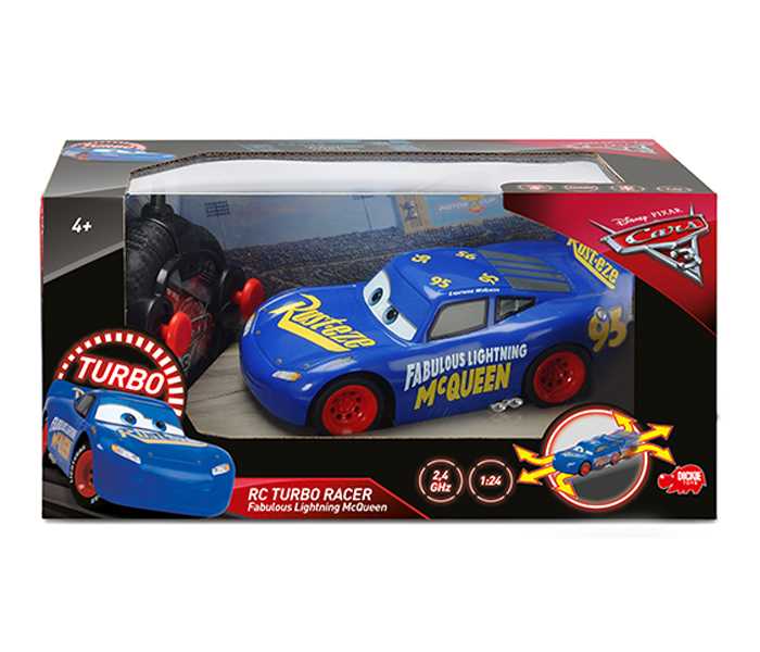 Dickie 203084009 17CM RC Cars 3 Fabulous Lightning McQueen Turbo Racer - Blue - Zoom Image 2