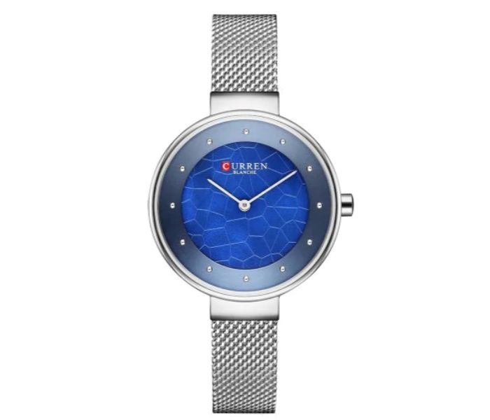 Curren 9032 Analog Quartz Watch For Women Silver and Blue - Zoom Image 3