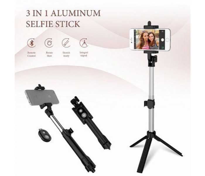 Zooni Handheld Mini Tripod Wireless Bluetooth Shutter Remote Controller Foldable Selfie Stick SS-270 Assorted - Zoom Image 5