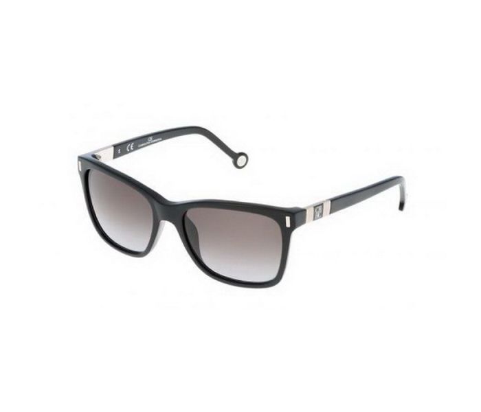 Carolina Herrera SHE601 0700 Oval Black Frame & Grey Mirrored Sunglasses for Women - Zoom Image