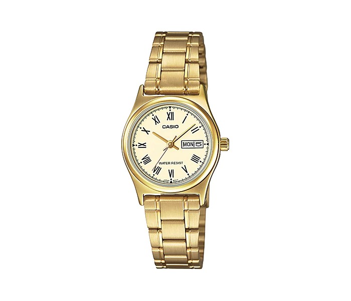 Casio LTP-V006G-9BDF Womens Analog Watch Gold and Beige - Zoom Image