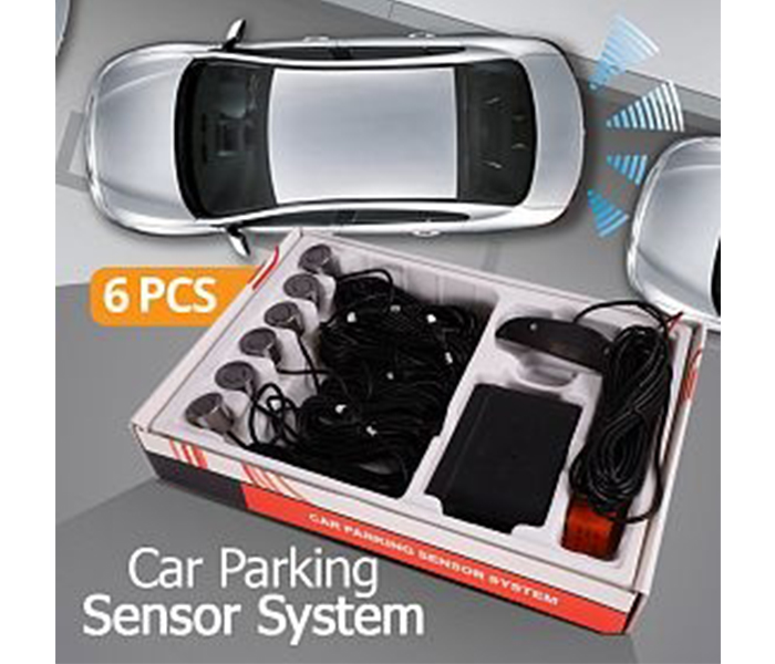 6 Pieces Car Parking Sensor System with 3 Color LED/LCD Display & Optional Alarm Sound, Gray - Zoom Image 3